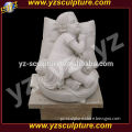 outdoor decoration hand carved white marble sleeping baby statue